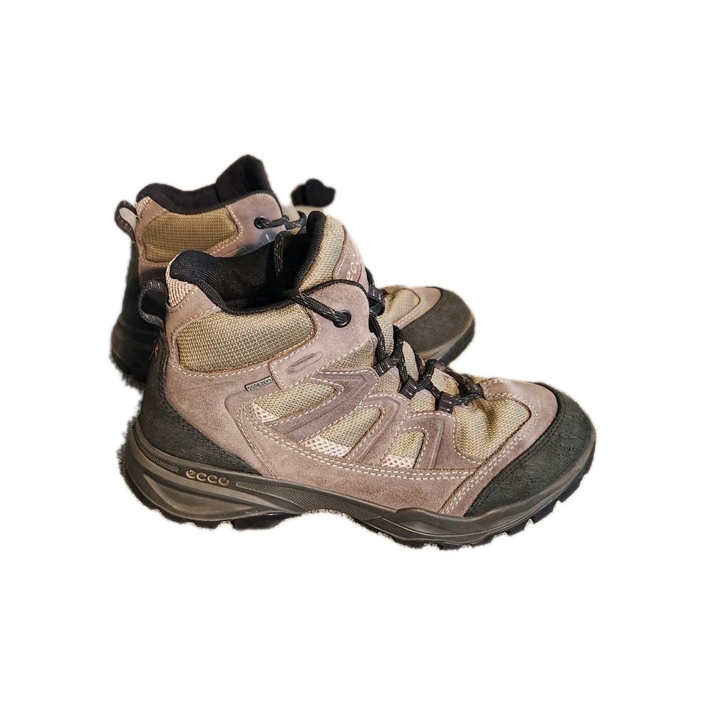 ECCO Receptor GORETEX Brown Leather Hiking Boots Size EU 39 US Women's 8-8.5